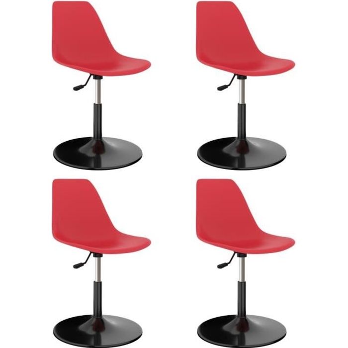 Luxueux Lot de 4 Chaises de salle à manger pivotantes Design Moderne - Siège de Salon Tabouret de bar Rouge PP ♫74501