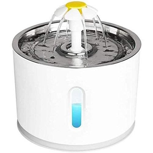 JFUNE Fontaine d'eau Potable pour Chats, Fontaine pour Animaux de Compagnie pour Chiens avec arrêt Automatique de la Pompe à Eau et