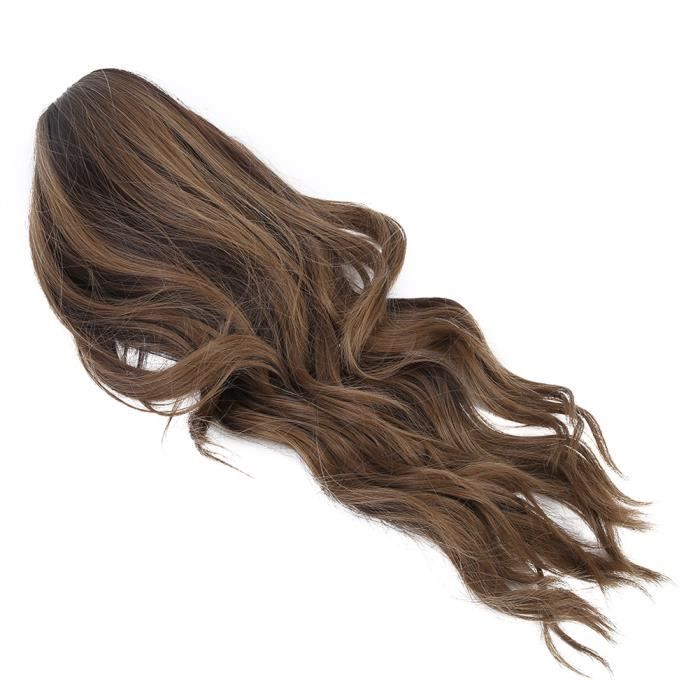 AYNEFY Perruque de femmes Perruque bouclée ondulée brun foncé pour femme, perruque synthétique à la mode, partie de cosplay, 60