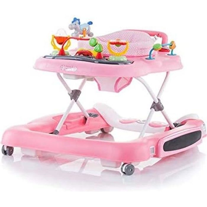 Trotteur Chipolino 4 en 1 Fantaisie, réglable, siège à bascule pivotant sur 360 degrés, Farben:rose
