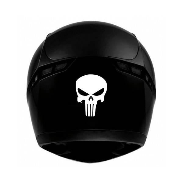 Crâne skull casque moto - autocollant sticker Couleur : rouge Rouge