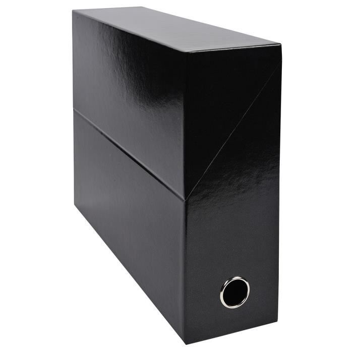 EXACOMPTA Boite transfert - 340 x 255 mm - Dos de 90 mm - Carte pelliculée F.S.C. 19/10 ème - Noir Iderama