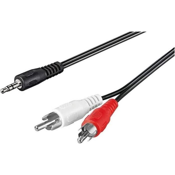 INECK® 1,5 mètres Cable Adaptateur jack vers RCA pour PC table de mixage - 1,5M