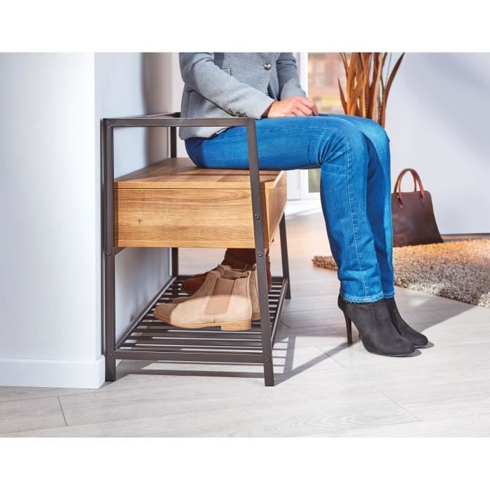 Ce banc à chaussures multifonction vous aide à organiser votre entrée. L’étagère en bas peut accueillir plusieurs paires de