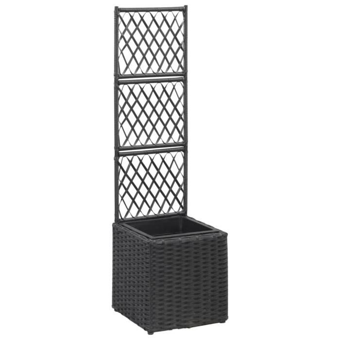 5599Mobilier BEST® Jardinière,BAC A FLEUR,Lit surélevé de jardin Balcon,Terrasse,Lit surélevé en treillis 1 pot 30x30x107cm Résine t