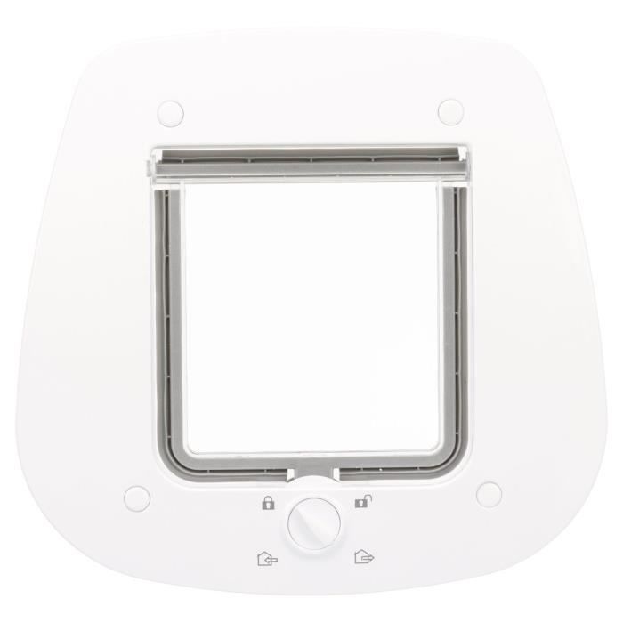 TRIXIE Chatière 4 positions pour portes en verre 27 x 27 cm Blanc