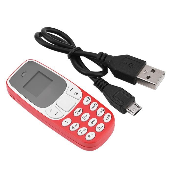 VINGVO mini téléphone Mini petit GSM double carte SIM téléphone portable Bluetooth téléphone portable rouge