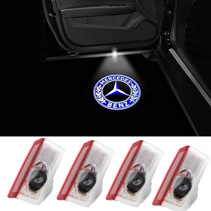Lot de 4 Voiture LED Projecteur Lumière Bienvenue - Éclairage de portière de voiture avec projection HD du logo