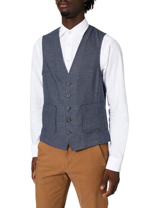 Gilet Homme Pierre Cardin En Laine - Taille XL (52), Bleu, Occasion Très Bon état, Fabriqué En Italie