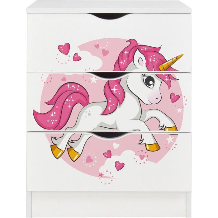 Commode blanche avec les tiroirs 246238UL Roma /Lovely Licorne Commode blanche avec les tiroirs 246238UL Roma /Lovely Licorne