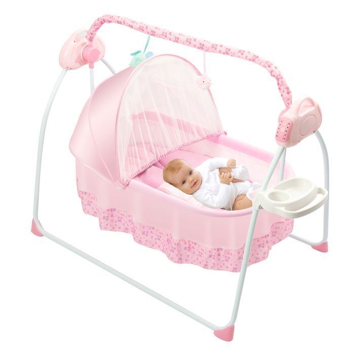 Berceau Électrique pour Bébé (Rose) - Berceau Électrique (Édition Phare) - Lit Bébé Électrique - (Sans Batterie) - SUPPORT BERCEAU