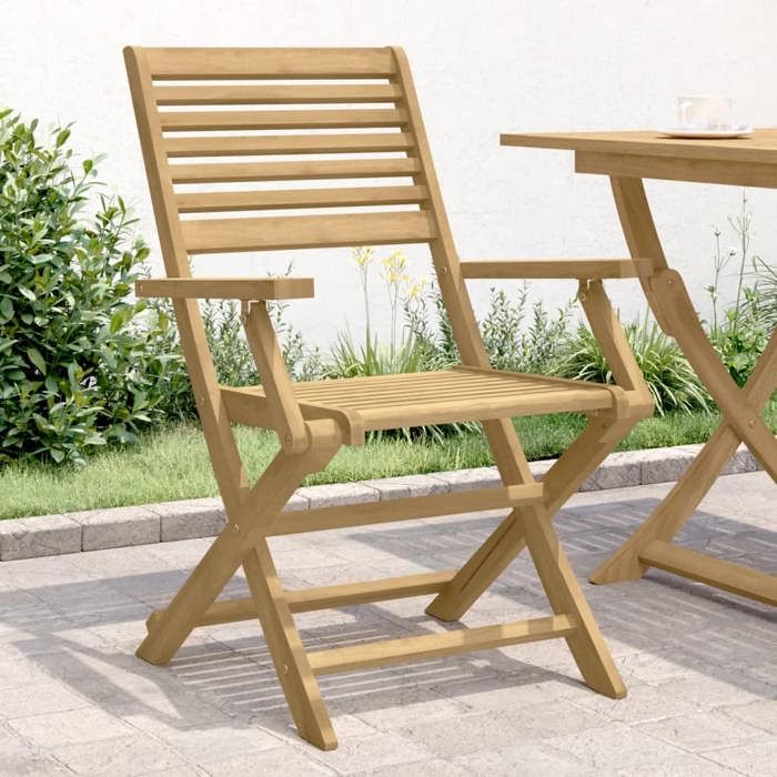 SALE 2025Chaises pliables de jardin - lot de 2 - Fauteuils de Jardin - bois massif dacacia - 545x615x865 cm136 Kg 4080