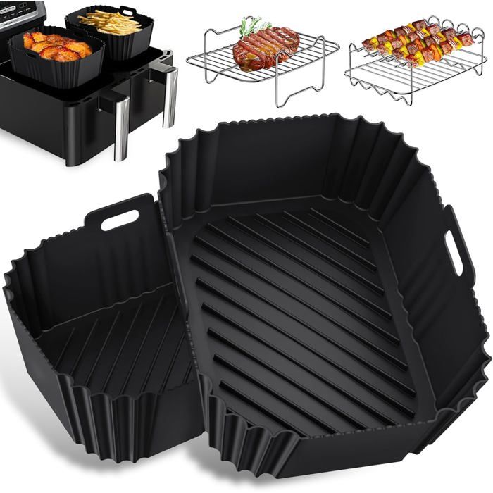 26 Accessoires Pour Air Fryer - Moules Silicone, Grilles, Thermomètre - Compatible Ninja, Foodi, Etc. - 2