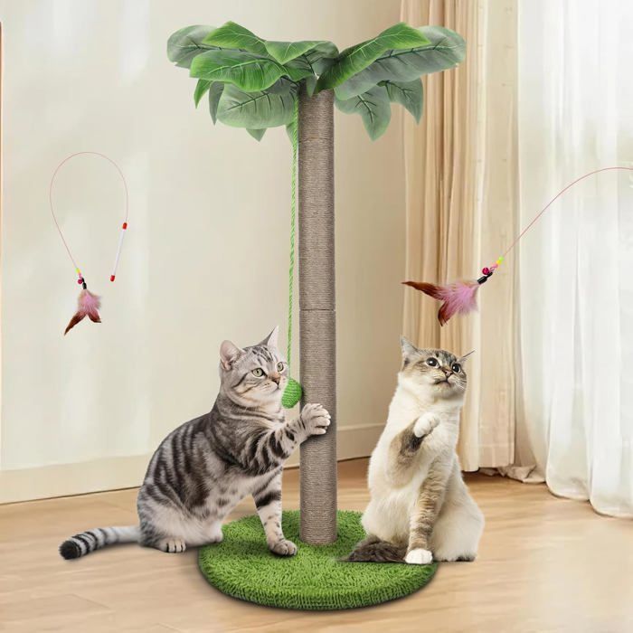 Comparer les prix de Griffoir Pour Chat Arbre À Chat 85 Cm Griffoir Chats Avec Corde De Sisal Natual DIntérieur Palmier Avec Balles En 1