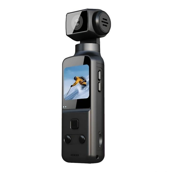 Mini caméra daction 4K écran 133 pouces rotation stabilisation dimage transmission Wi-Fi microphone compatible 1000mAh