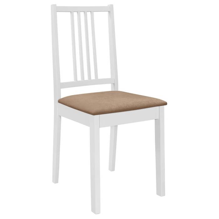 “Winter SaleTOP Chaise de cuisine Blanc - Chaises à manger avec coussins lot de 2 blanc bois solide PRO96028