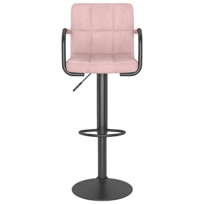 Rose Tabouret de bar - SOLOMON - 1 PLACE - Chaise cuisine/bar - Rose Velours TT148