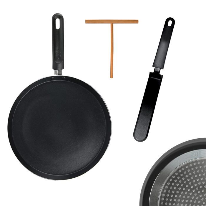Crêpière induction - SUTEO - Lily Cook - 28 cm - Surface antiadhésive - Poignée ergonomique - Cuisson rapide et uniforme