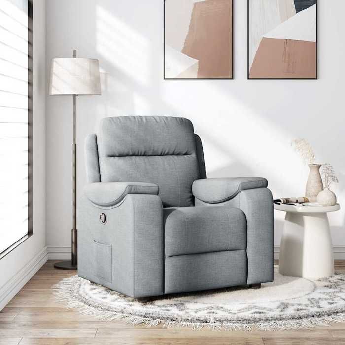 Promo 2026 Fauteuil inclinable Charge 150kg96x99x102 cm - Fauteuil Releveur Relax Gris clair Tissu 4508