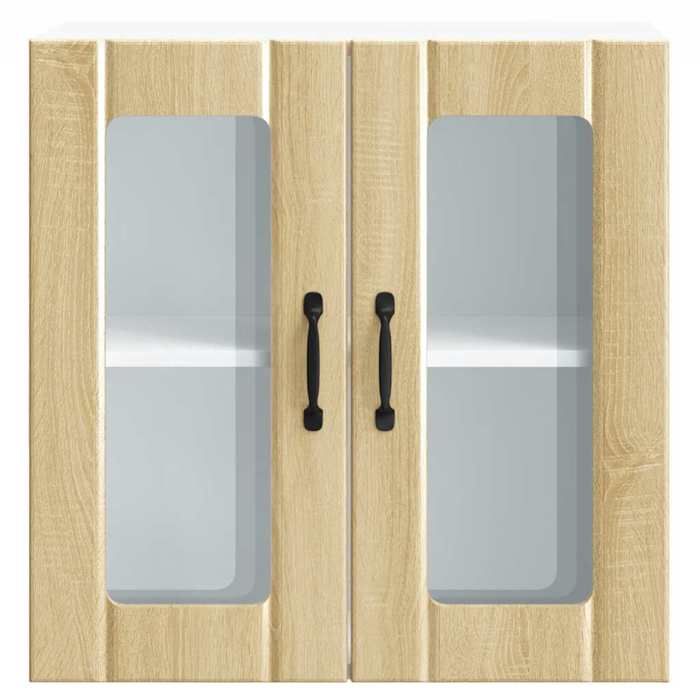 Moderne Placard mural cuisine SWEETY Cabinet cuisine avec porte vitrée Lucca en chêne Sonoma 60x31x60 cm BB812