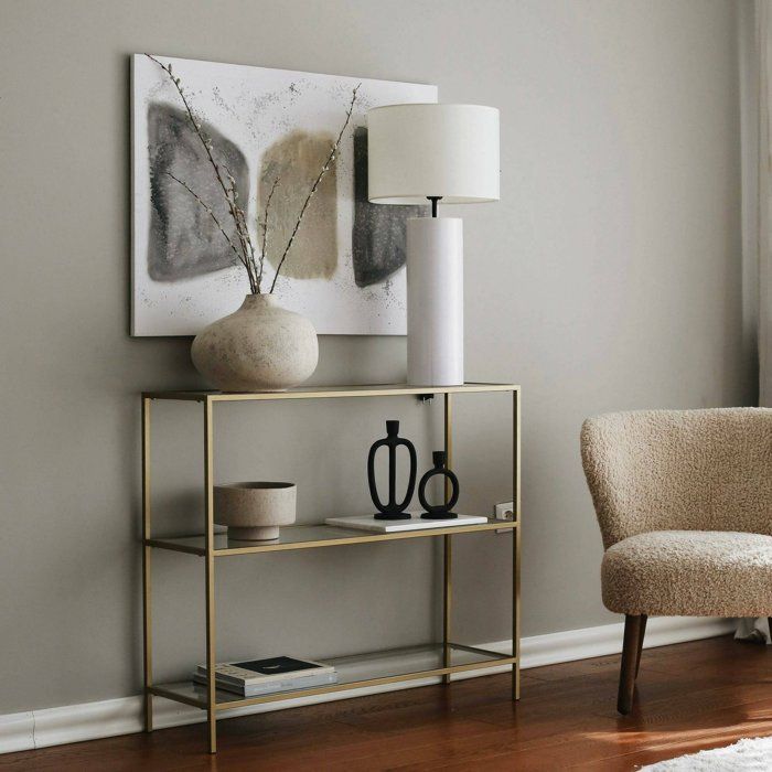 Console Dimanche Dmora en métal doré 30x100x85h cm