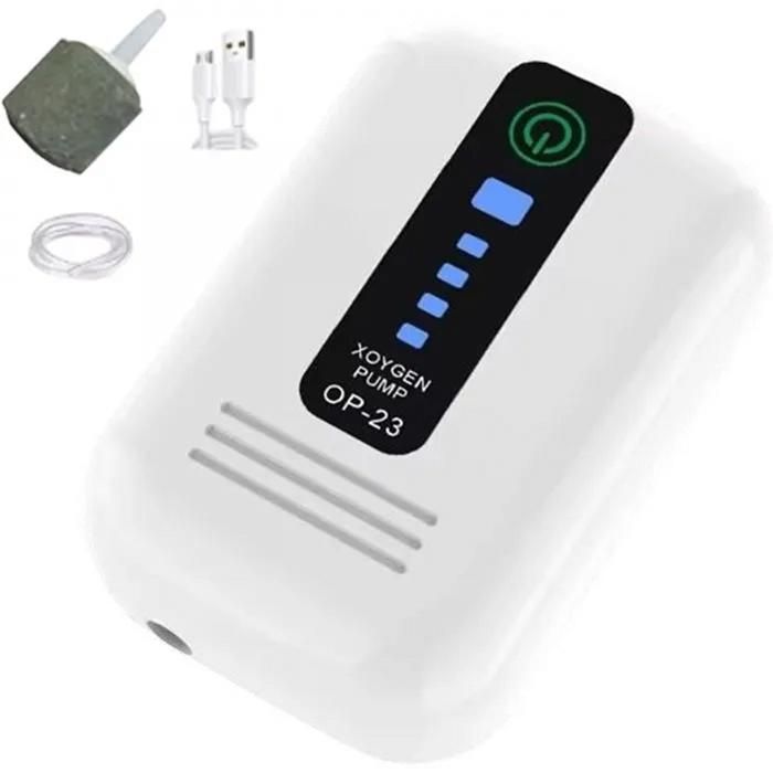 Aérateur dOxygène - Pompe USB Compacte - Silencieuse - Autonomie Prolongée - Noir