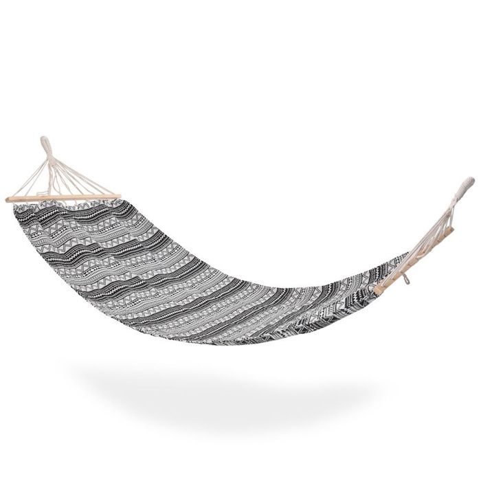 Hamac une personne - Ambiance - 200x80 cm - Charge maximale 120 kg - 60% coton 40% polyester - Facile à monter