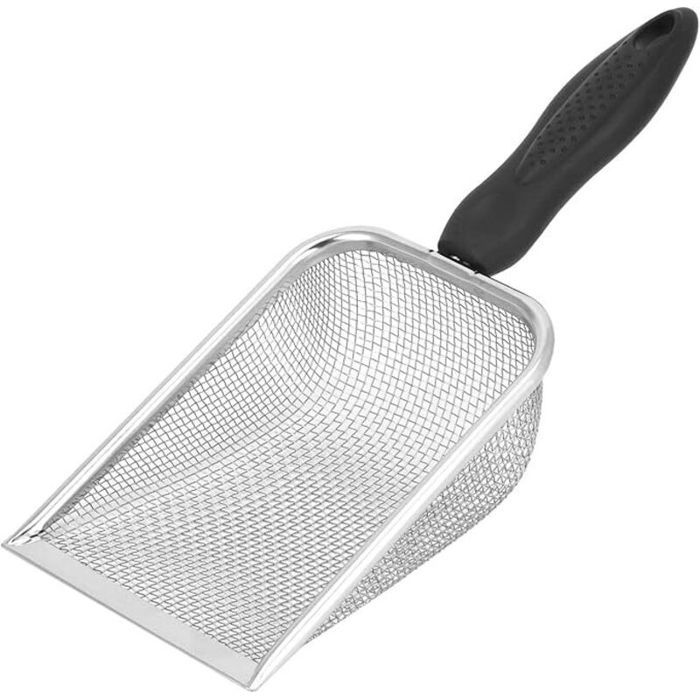 Pelle à litière pour chats hamsters oiseaux et reptiles tamis à litière en acier inoxydable maille de 2 x 2 mm