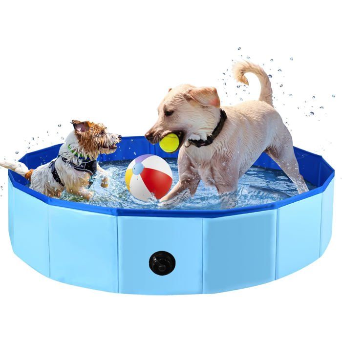 Pataugeoire Pour Chien100X30CmPiscine Pliable Pour Animaux De CompagniePiscine Rembourrée Portable Pour ChienBain Portab[IN31]