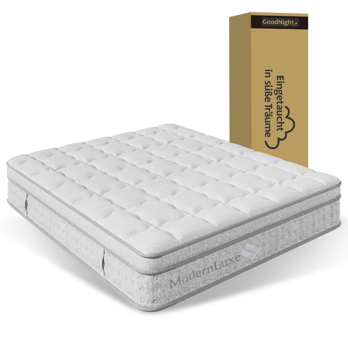 Matelas à ressorts ensachés - Dimensions 140x190 cm - Hauteur 25 cm - Soutien 7 zones - Fermeté H3