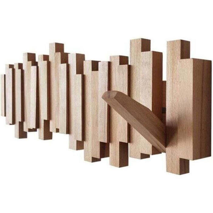 Porte-manteau Mural Moderne Cintre Dangle en Bois Massif pour Chambre à Coucher Mural Domestique Portemanteau Vestiaire Meuble