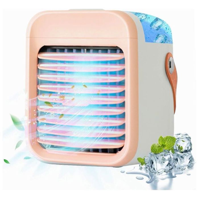 Mini Rafraîchisseur Air Portable 5-en-1 USB - Humidificateur Purificateur Veilleuse