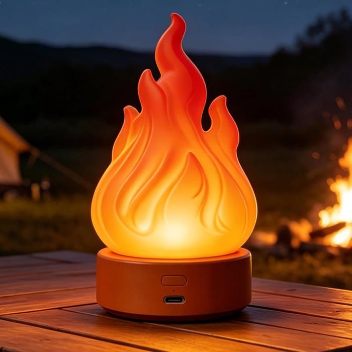 Lampe à effet flamme LED sans fil rechargeable 3 modes déclairage flamme artificielle pour chambre salle à manger et ja（L040）