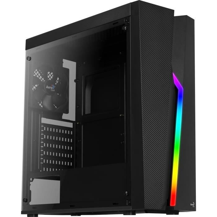 AEROCOOL BOITIER PC Bolt – Moyen Tour – Noir – Avec fenêtre latéral – Format ATX (ACCM-PV15012.11)