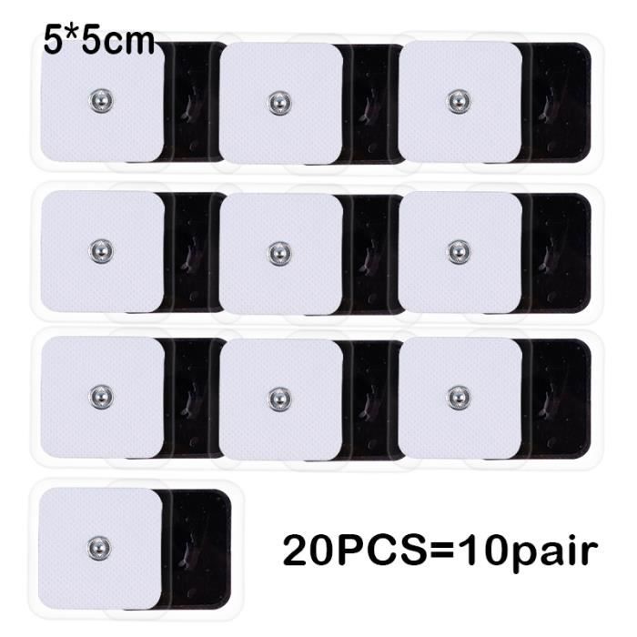 Lot De 20 Coussinets D'électrodes Réutilisables Pour Appareil TENS - Gel Thérapie, Remplacement