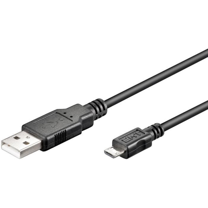 CABLE USB 2.0 FICHE A MALE VERS USB MICRO 5M NOIR