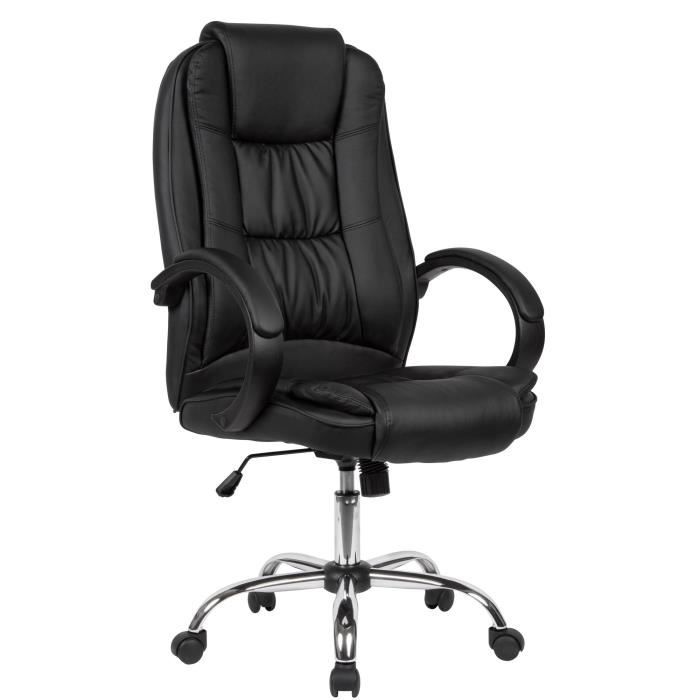 amstyle chaise de bureau simili cuir noir chaise de bureau pivotante 120 kg chaise de bureau
