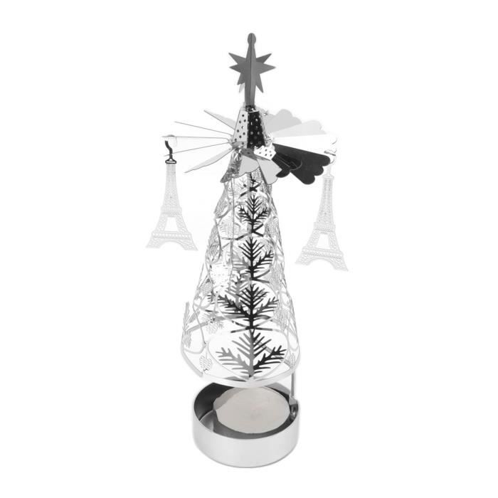 Bougeoir Rotatif Noël Flocon De Neige Doré - Décoration De Table Pour Fêtes, Mariages Et Ambiance Chaleureuse
