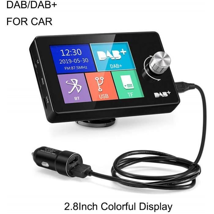 LEXXSON Adaptateur radio DABDAB+ pour voiture 2.8 "écran coloré DAB