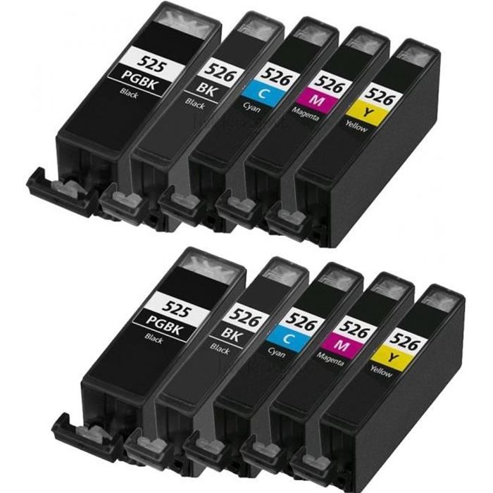 10 Compatible Encre Cartouches Pour Canon PGI-525 CLI-526 Pixma iP4850  iP4950 iX6550 MG5150 MG5250 MG5300 MG5320 MG5350 MG6150