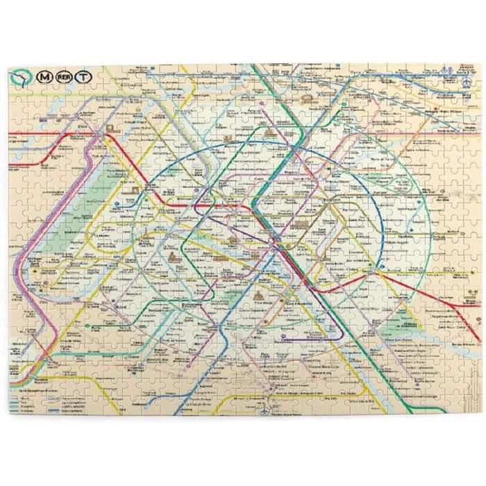 Puzzles,Plan du métro de Paris,Grand Jeu de Puzzle Familial pour