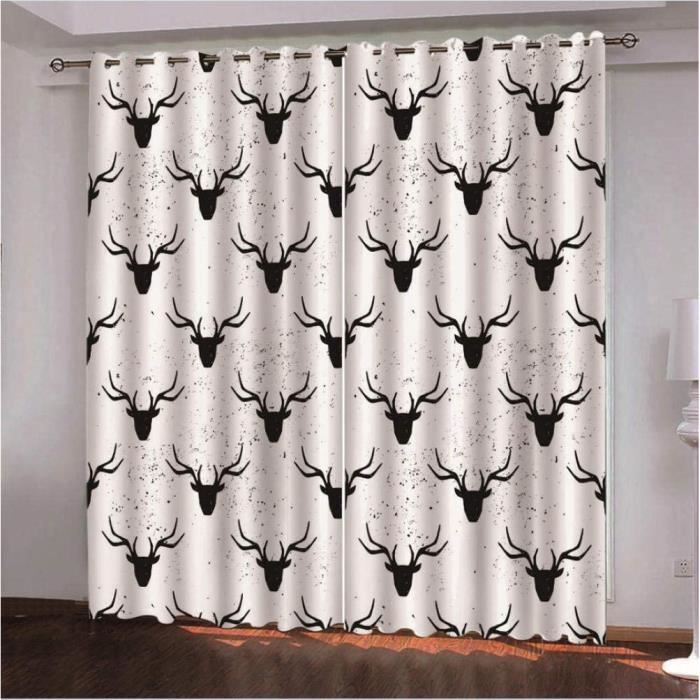 Rideaux Occultants Isolants 2 Pièces 132x214cm - Motif Guépard Jungle Tropicale Avec Oeillets