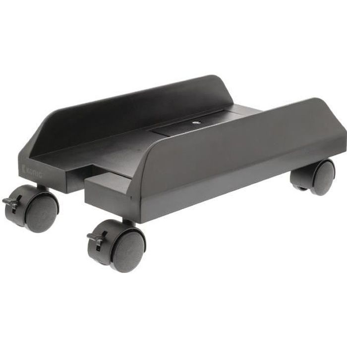 Black Support de Boîtier Dordinateur Rglable Amovible Chariot pour Ordinateur avec roulettes Plateau Serveur Rack Etagère avec Frein 