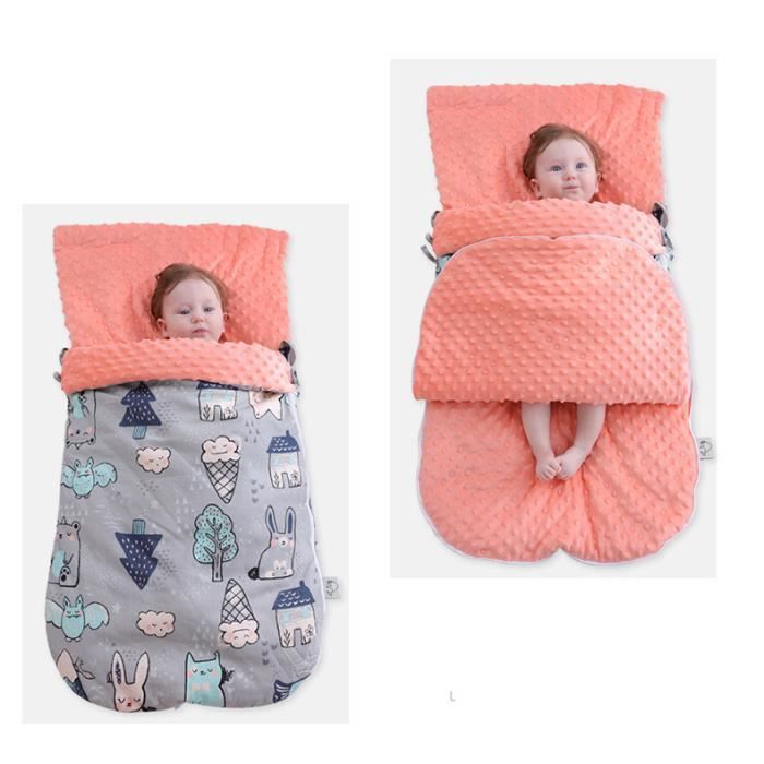 Couverture pour bébé 0-8 Mois Turbulette Bebe Coton Fille Garçon Sac de Couchage pour Bambin Couverture demmaillotage Chaude dh