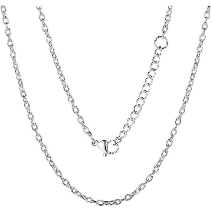Chaîne Collier Pour Homme Femme Rolo Chain En Forme De O 4-6-12Mm De Maille - Bijoux En Acier