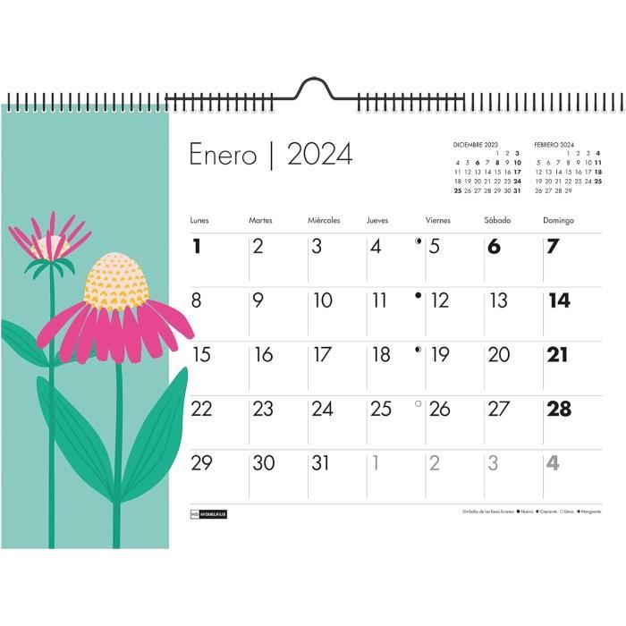 Calendrier Mural 2024, Format A3 420 X 296 Mm, Avec Espace Pour