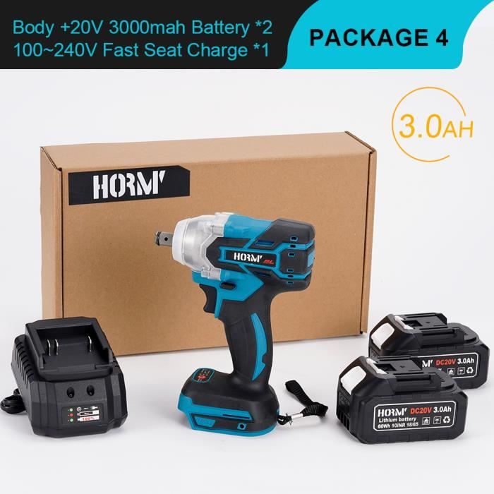 Makita – clé à chocs électrique sans balais, couple 1800N.M, batterie Lithium-Ion de 1/2 pouces, clé sans fil, outils pour broche de batterie 18V - Bricolage Makita – clé à chocs électrique sans balais, couple 1800N.M, batterie Lithium-Ion de 1/2 pouces, clé sans fil, outils pour broche de batterie 18V - Bricolage
