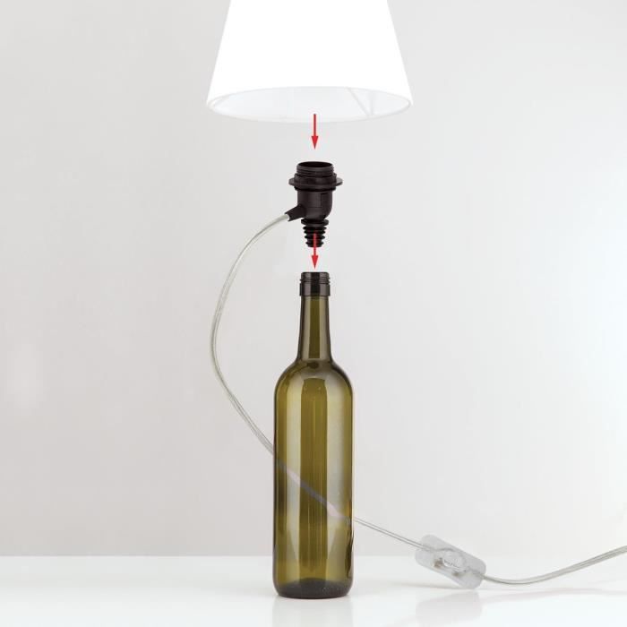 Kit Lampe Bouteille Bonlux - Douille E27 Avec Interrupteur Et Cable - Transforme Une Bouteille En Lampe DIY