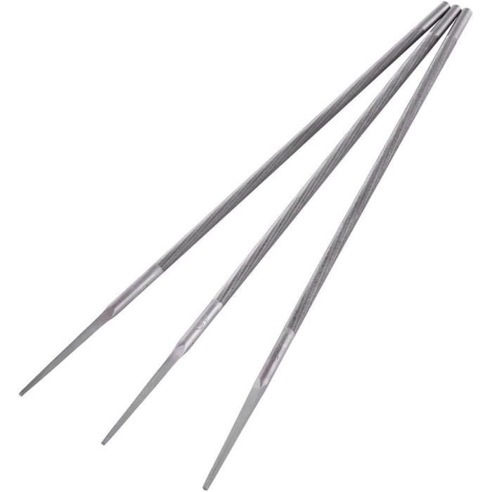 Lot De 3 Limes Rondes Pour Chaîne De Tronçonneuse - Diamètre 3.16" (4.8mm) - Acier à Roulement - Affûtage Facile