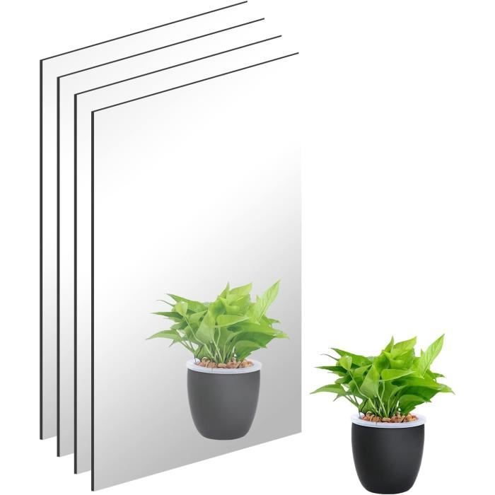 ZJRung 2 Pièces Carreaux De Miroir Autocollant Miroir Mural Autocollant